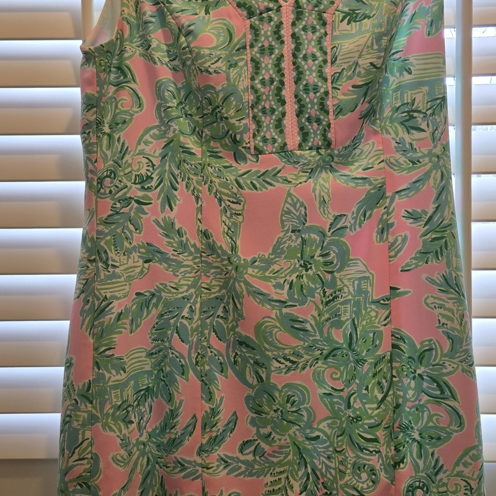 Lilly Pulitzer Pink and Green Tropical Mini Dress